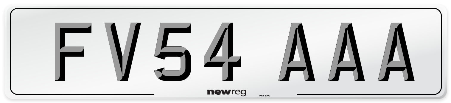 FV54 AAA Number Plate from New Reg